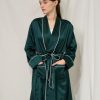 Women's and Men's Silk Satin Long Robes Silky Lightweight Sleepwears Dressing Gown