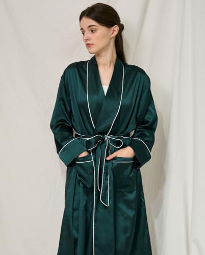 Women's and Men's Silk Satin Long Robes Silky Lightweight Sleepwears Dressing Gown