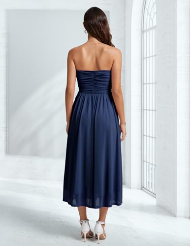 Women's Cocktail Dress, Strapless Tube Top Long Maxi Summer Formal Mesh Dresses 2025
