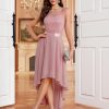 Homecoming Cocktail Formal Dresses 2025 Wedding Guest Party Prom Sleeveless Lace High Low Dress