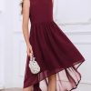Girls Semi Formal Dress Kids Cute A-Line Crewneck Long Chiffon Wedding Prom Party Gowns