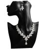 Bridal Jewelry with Crystal Necklace and Earrings Elegant Wedding Dress Accessory for Brides and Bridesmaids Unique Pendant
