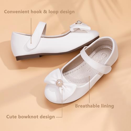 Rika Girls Dress Shoes Flower Girl Mary Jane Flats Wedding Party School Shoes for Toddler Little Kid Big Kid