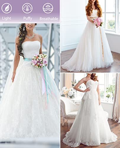 Hoopless Petticoats Crinoline A-line Slips Underskirt for Bridal Gown Floor Length