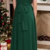 Junior Bridesmaid Dresses for Girls Chiffon Maxi Dress Ruffle Sleeves Formal Flower Girl for Wedding Prom Pageant