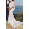 Boho Wedding Dresses for Bride Lace Mermaid Bridal Dress V Neck Cape Sleeve Beach Bohemian Vintage Wedding Gown