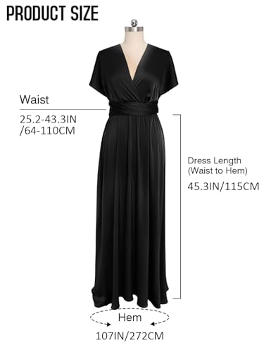 Women Infinity Dress for Bridesmaid Long Evening Maxi Wrap Dresses Convertible Prom Wedding Gown