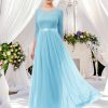 Women Long Sleeve Formal Party Dress Lace Wedding Guest Maxi Dresses Elegant Cocktail Evening Gowns