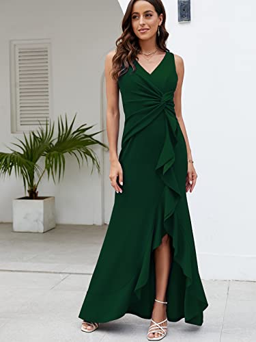 Formal Evening Dresses for Women Elegant Evening Party Prom Dress Long Sexy V Neck Sleeveless Split Wrap