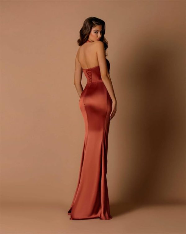 Satin Mermaid Bridesmaid Dresses for Women Cross Halter Neck High Slit Wedding Guest Dress Floor Length Prom Evening Gown