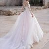 Lace Wedding Dresses for Bride 2024 V Neck Appliques Beaded Boho Bridal Gown