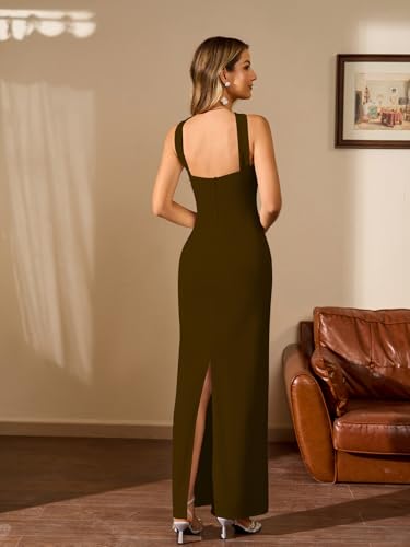 Women Elegant Summer Bodycon Maxi Dress Halter Neck Formal Wedding Guest Cocktail Party Long Dresses