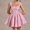 Jacquard Satin Homecoming Dresses for Teens 2025 Short Cocktail Party Gowns with Bow A Line Evening Dress LL-M083