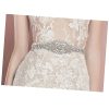 1pc Rhinestone Bridal Girdle for Wedding Dress Bridesmaid Belt Maple Leaf Decoration for Formal Occasions and Parties