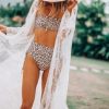 Women Sexy Long Lace Dress Sheer Gown See Through Lingerie Kimono Robe Swimsuit Cover Up