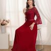Women's Formal Dresses 2025 Wedding Guest Dress Bell Sleeve Bridesmaid Dresses Maxi Evening Dress
