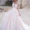 Lace Wedding Dresses for Bride 2024 V Neck Appliques Beaded Boho Bridal Gown