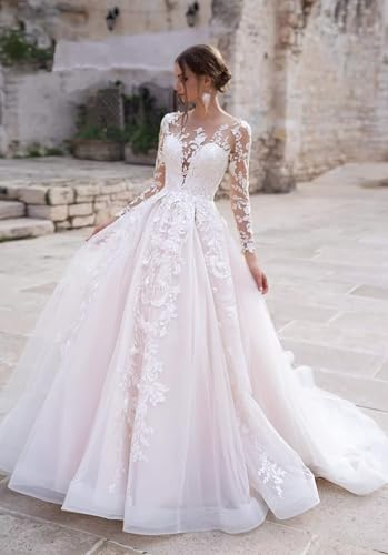 Lace Wedding Dresses for Bride 2024 V Neck Appliques Beaded Boho Bridal Gown