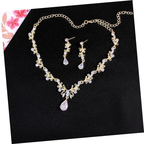 1set Elegant Bridal Jewelry Waterdrop Necklace Earrings for Wedding Dress Accessories Beautiful Zirconia Design Ear for Brides