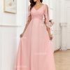 Ruffle Sleeve Chiffon Bridesmaid Dresses for Women Cold Shoulder Formal Dress for Wedding 2025 V Neck Evening Gowns