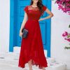 Formal Dresses for Women 2025 Wedding Guest with Slit Cocktail Elegant Lace Long Prom Dress