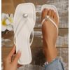 Women's Pearl Flip Flops Square Open Toe Thong Slide Dressy 2025 Wedding Dress Flat Sandals