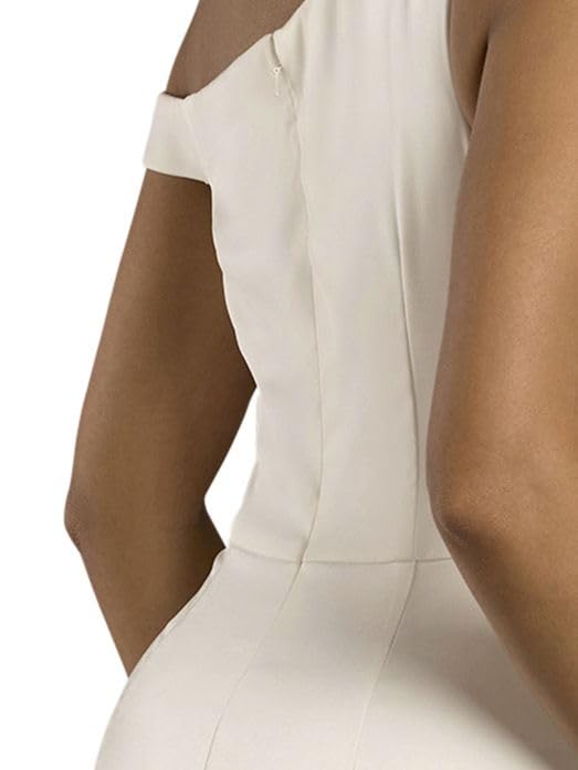 Asymmetrical Off-The-Shoulder Matte Satin Sheath Dress