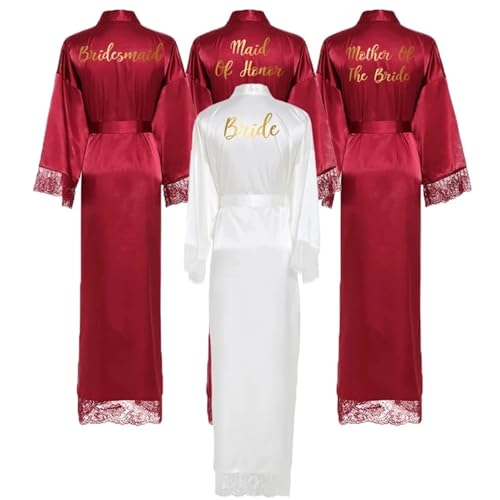 Women Long Robe Satin Robe Bridal Robe Bridesmaid Robes Lace Robe Wedding Robe Sleepwear Bathrobe Dressing Long Gowns