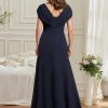 Chiffon Mother of The Bride Dresses A Line Cap Sleeves Evening Gown V Neck Formal Dress for Wedding HS095