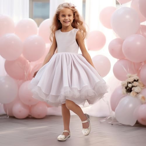 Hehainom Toddler Flower Girl Dress Shoes Rhinstones Pearls Mary Jane Ballet Flats Wedding Party Toddler Little Kid Princess