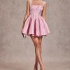 Jacquard Satin Homecoming Dresses for Teens 2025 Short Cocktail Party Gowns with Bow A Line Evening Dress LL-M083
