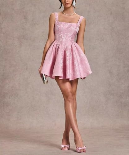 Jacquard Satin Homecoming Dresses for Teens 2025 Short Cocktail Party Gowns with Bow A Line Evening Dress LL-M083