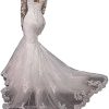 Lace Wedding Dresses for Bride 2024 V Neck Appliques Beaded Boho Bridal Gown