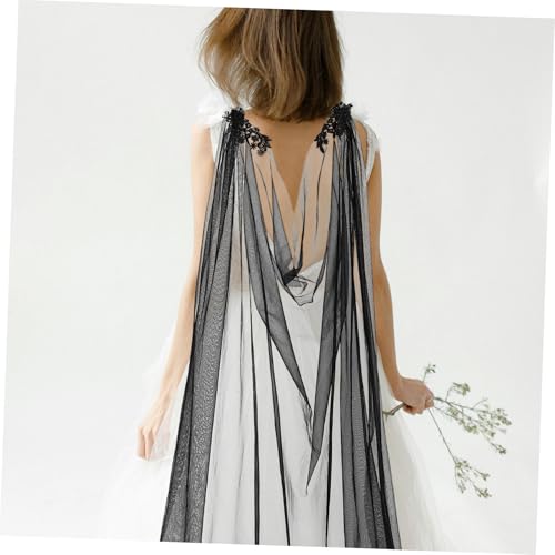 Tulle Shawl For Wedding Dress: Mesh Long Cape For Bridal Women - Lace Wedding Shawl For Bridesmaids And Outdoor Ceremonies