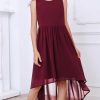 Girls Semi Formal Dress Kids Cute A-Line Crewneck Long Chiffon Wedding Prom Party Gowns