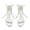 Women's Open Toe Block Heel Pearl Wedding Shoes for Bride Chunky Heeled Sandals Bridal Shoes Pumps