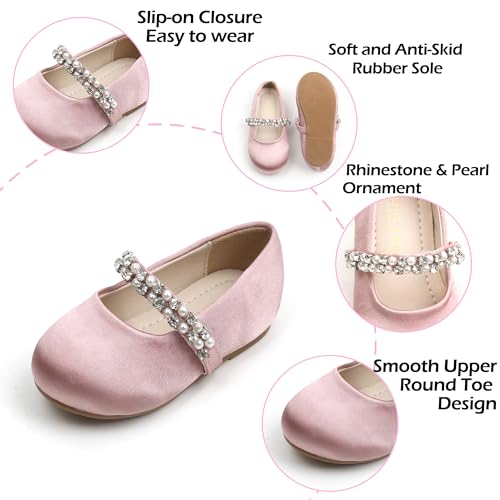 Toddler Flower Girl Dress Shoes - Little Girl Ballet Flats for Wedding Party