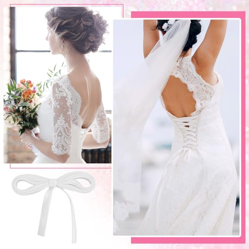 393.7 in Corset Lacing Women's Tie Back for Wedding Bridal Gown Lace Up Corset Satin Adjustable Dress Sash Cord Replacement