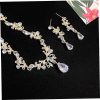 1set Elegant Bridal Jewelry Waterdrop Necklace Earrings for Wedding Dress Accessories Beautiful Zirconia Design Ear for Brides