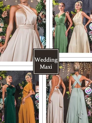 Women Infinity Dress for Bridesmaid Long Evening Maxi Wrap Dresses Convertible Prom Wedding Gown