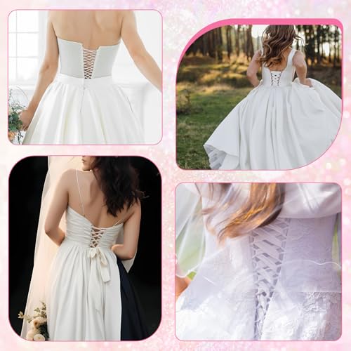 393.7 in Corset Lacing Women's Tie Back for Wedding Bridal Gown Lace Up Corset Satin Adjustable Dress Sash Cord Replacement