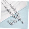 Bridal Jewelry with Crystal Necklace and Earrings Elegant Wedding Dress Accessory for Brides and Bridesmaids Unique Pendant