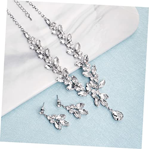 Bridal Jewelry with Crystal Necklace and Earrings Elegant Wedding Dress Accessory for Brides and Bridesmaids Unique Pendant