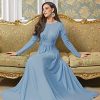 Womens Long Sleeve Flowy Empire Waist Fall Winter Party Gown