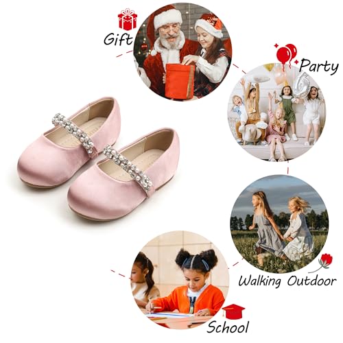 Toddler Flower Girl Dress Shoes - Little Girl Ballet Flats for Wedding Party