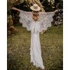 Boho Wedding Dresses for Bride Lace Mermaid Bridal Dress V Neck Cape Sleeve Beach Bohemian Vintage Wedding Gown