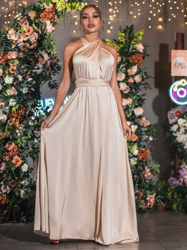 Women Infinity Dress for Bridesmaid Long Evening Maxi Wrap Dresses Convertible Prom Wedding Gown