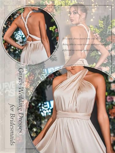 Women Infinity Dress for Bridesmaid Long Evening Maxi Wrap Dresses Convertible Prom Wedding Gown