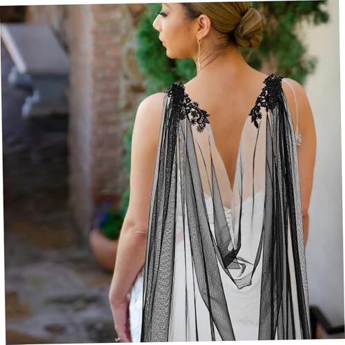Tulle Shawl For Wedding Dress: Mesh Long Cape For Bridal Women - Lace Wedding Shawl For Bridesmaids And Outdoor Ceremonies