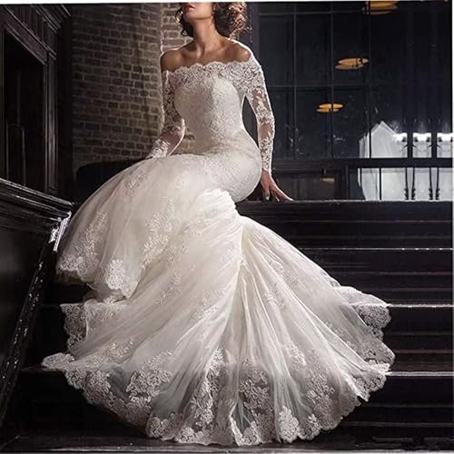 Lace Wedding Dresses for Bride 2024 V Neck Appliques Beaded Boho Bridal Gown